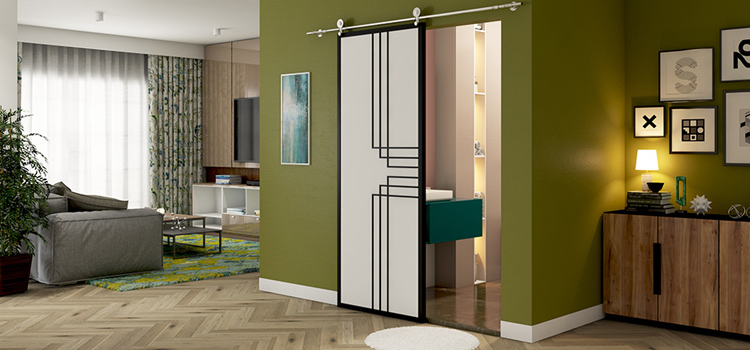 sliding bathroom door installation in Oak Hills